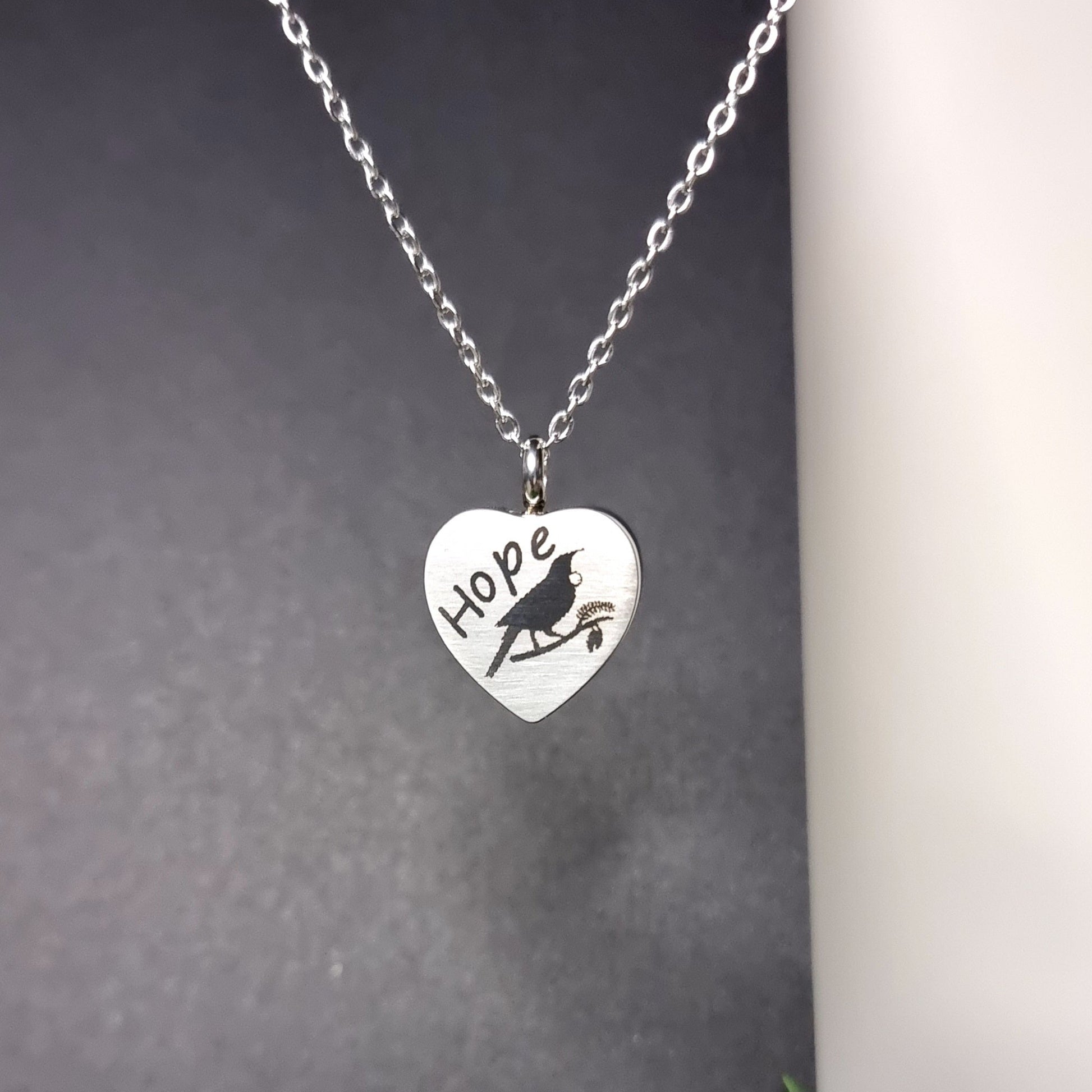 Tui Hope Engraved Keepsake Memorial Necklace Front View