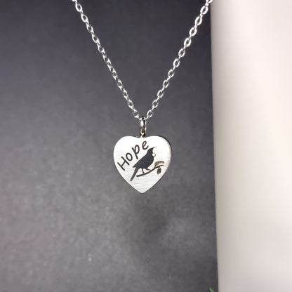 Tui Hope Engraved Keepsake Memorial Necklace Front View