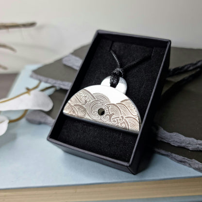 Wave Engraved Shepherds Whistle Pendant Gift Box