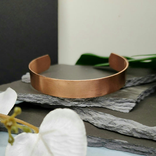 Copper Cuff Bracelet Brushed Finish 13mm