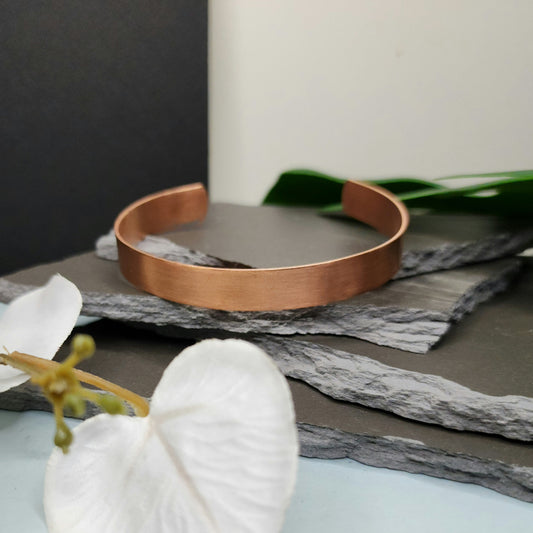 Crafted from a solid sheet of 18-gauge copper, each bracelet has been designed and made in NZ