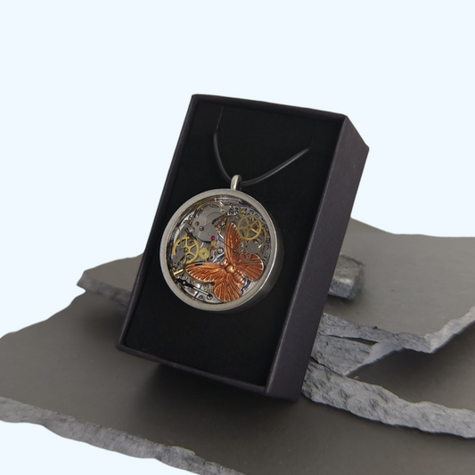 Butterfly Watch Movement Resin Pendant  - 35mm
